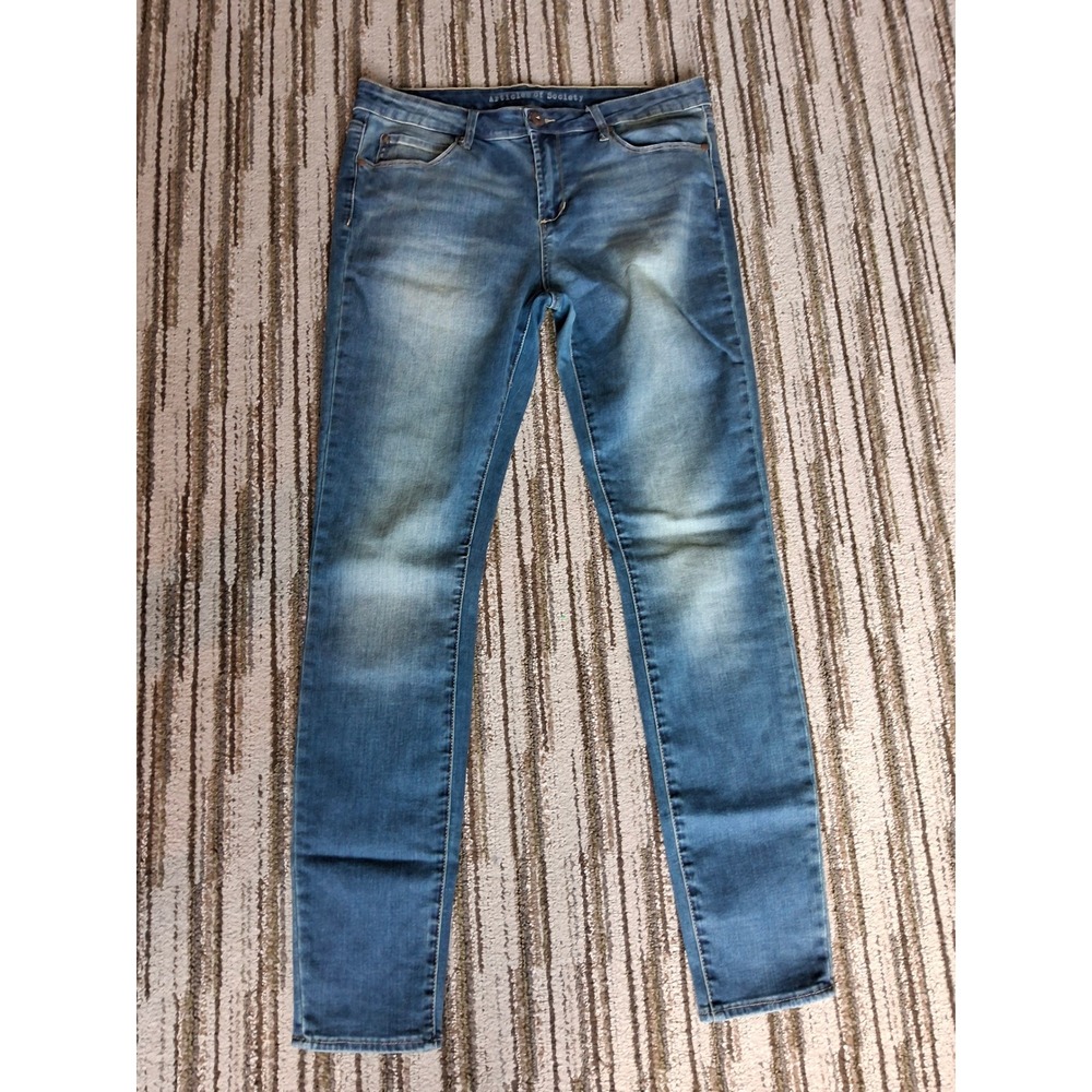 Articles of Society Womens Blue Skinny Jeans Size 32 Medium Wash Denim Mid Rise